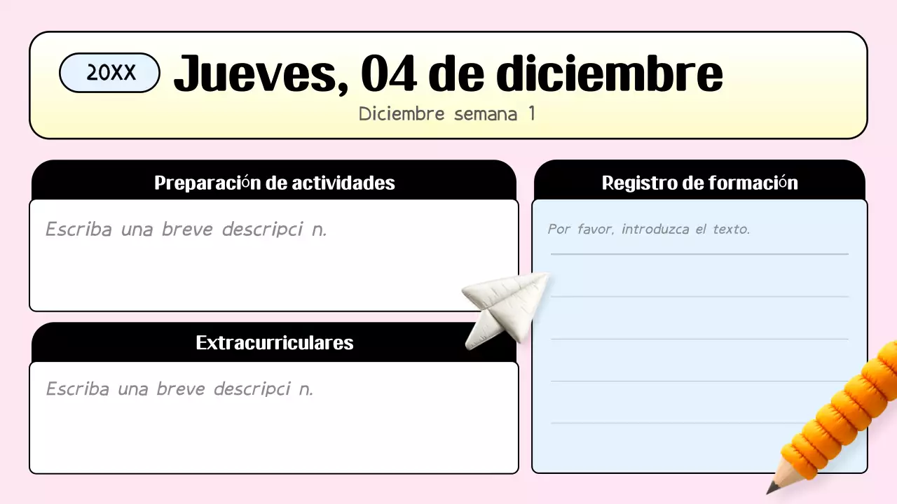 agenda de clase rosa de moda