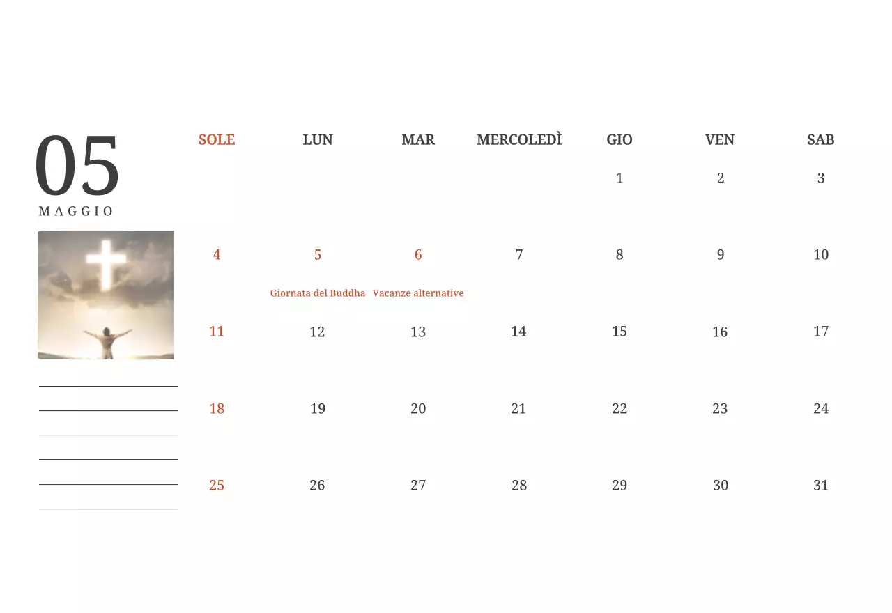 Un calendario fotografico con chiese in dipinti di paesaggio