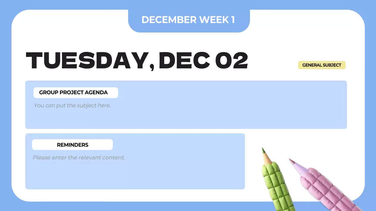 Presentasi Jadwal Kelas Modern Biru