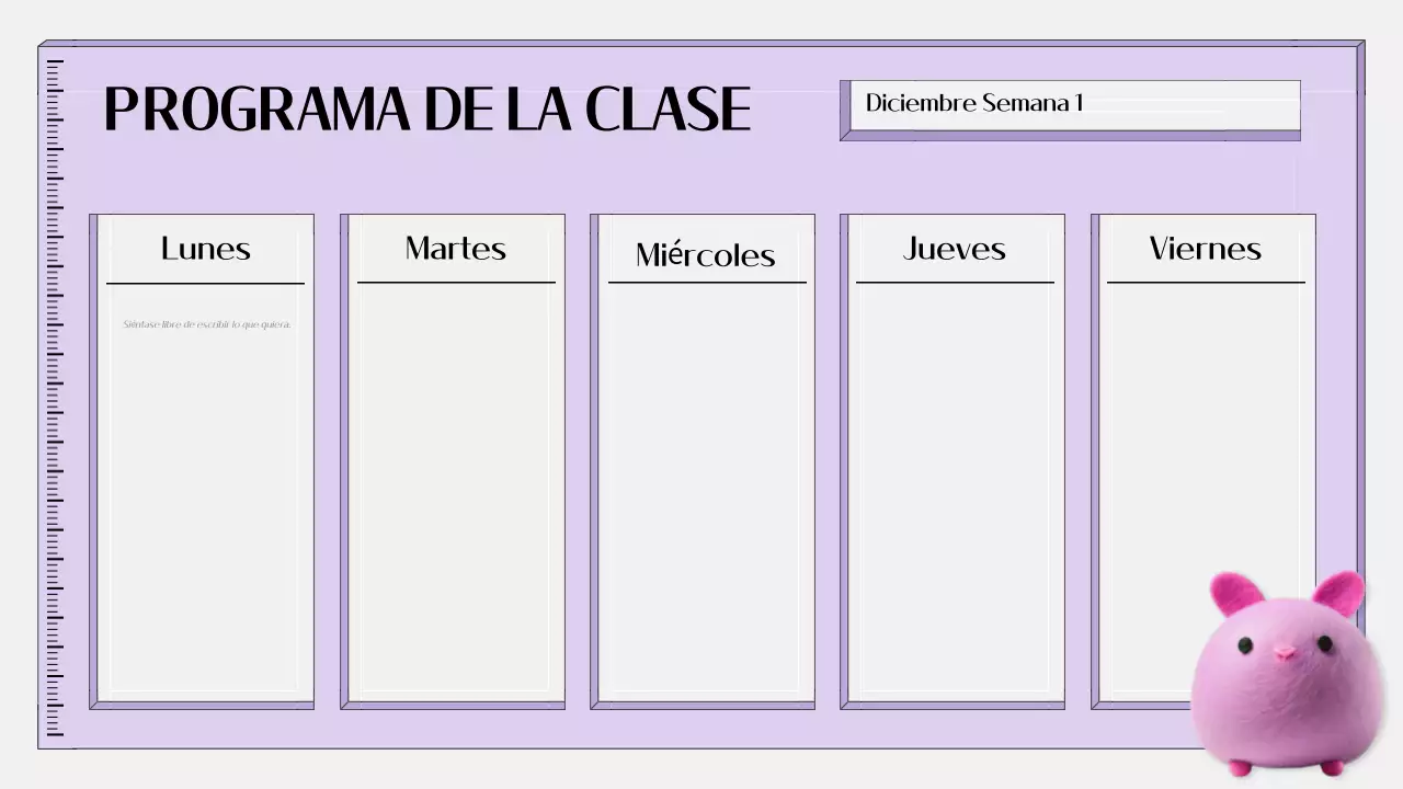 agenda sencilla de educación morada