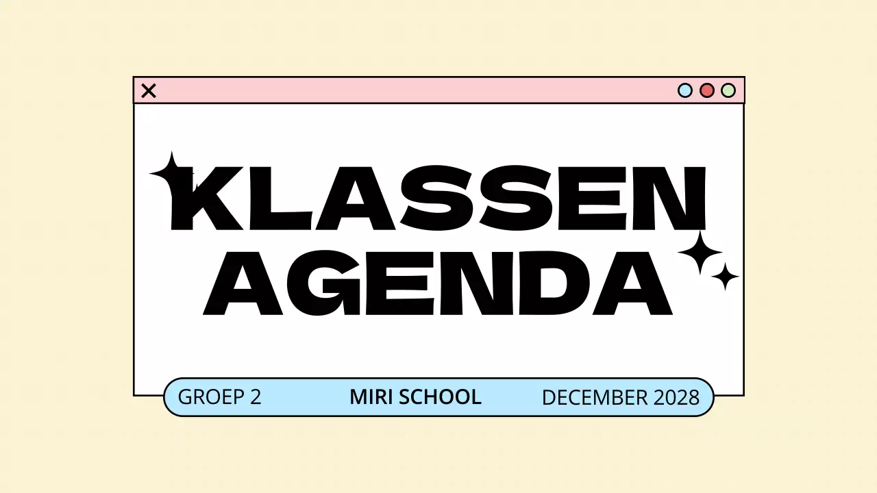 Presentatie Minimalistische Pastel Klasagenda