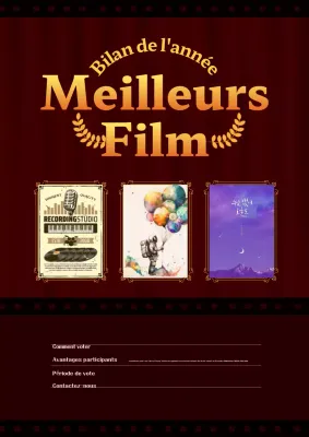 Promouvoir le meilleur film de l'année dans les couleurs classiques bordeaux et orange
