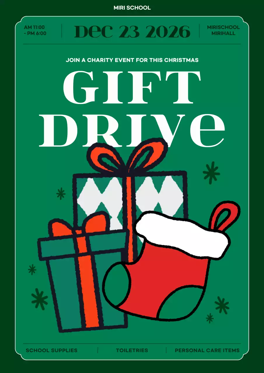 Green Traditional Christmas Event Poster