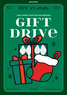 Green Traditional Christmas Event Poster