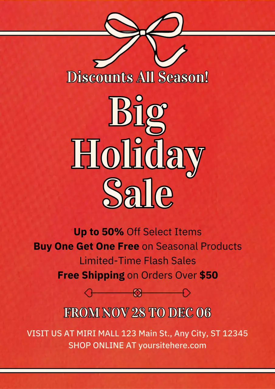 Red Classic Holiday Promotion Poster