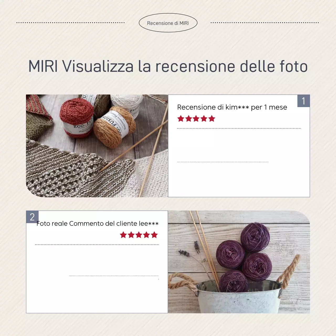 Annuncio di recensione semplice in blu navy e beige