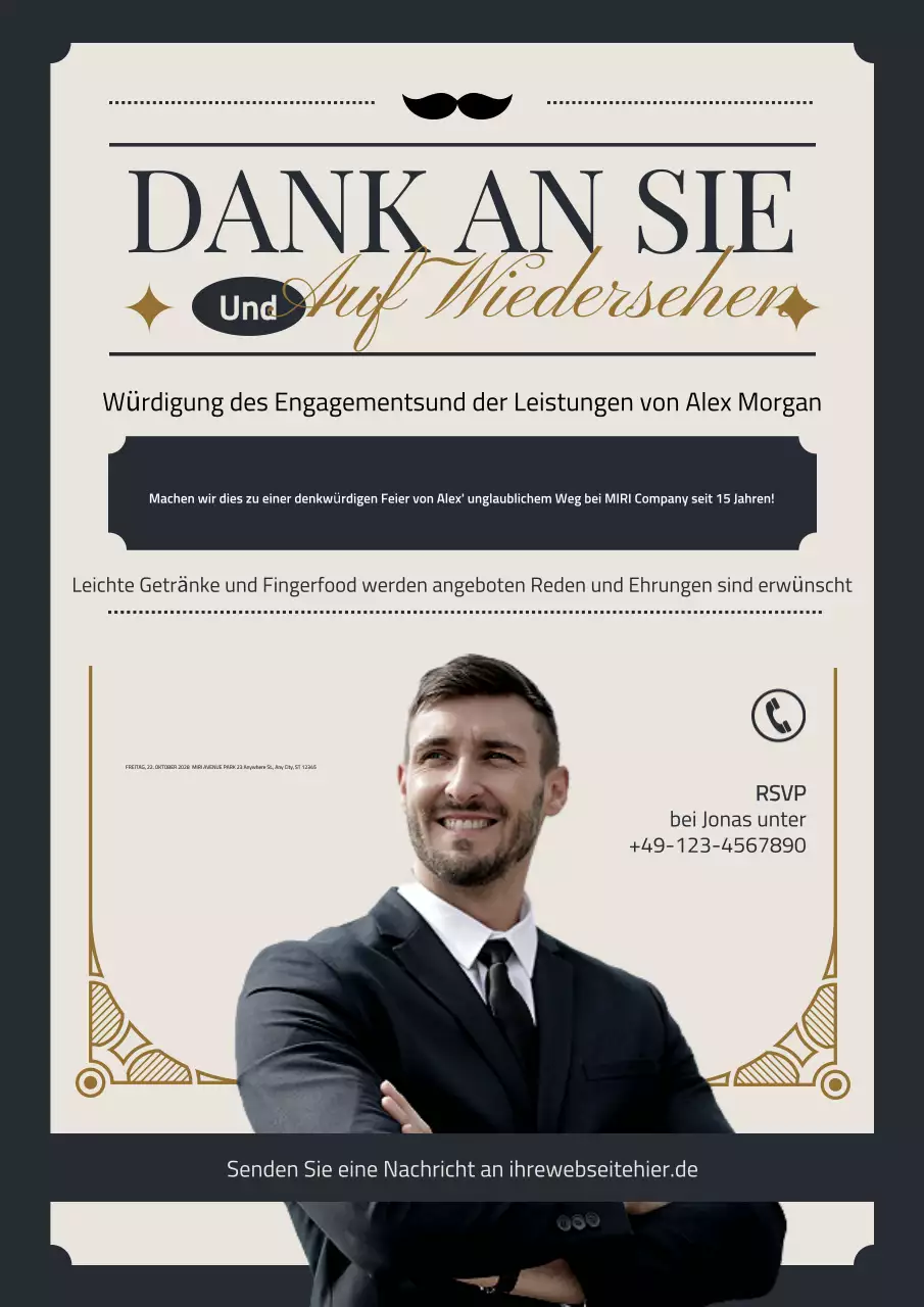 beige elegante Abschiedseinladung