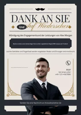 beige elegante Abschiedseinladung