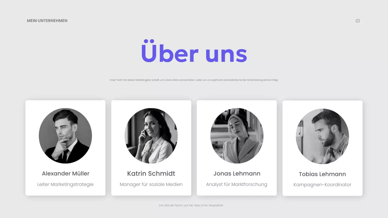 lila moderner Marketingplan Präsentation