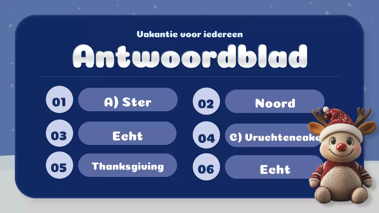 marine en wit creatieve kerst quiz klas