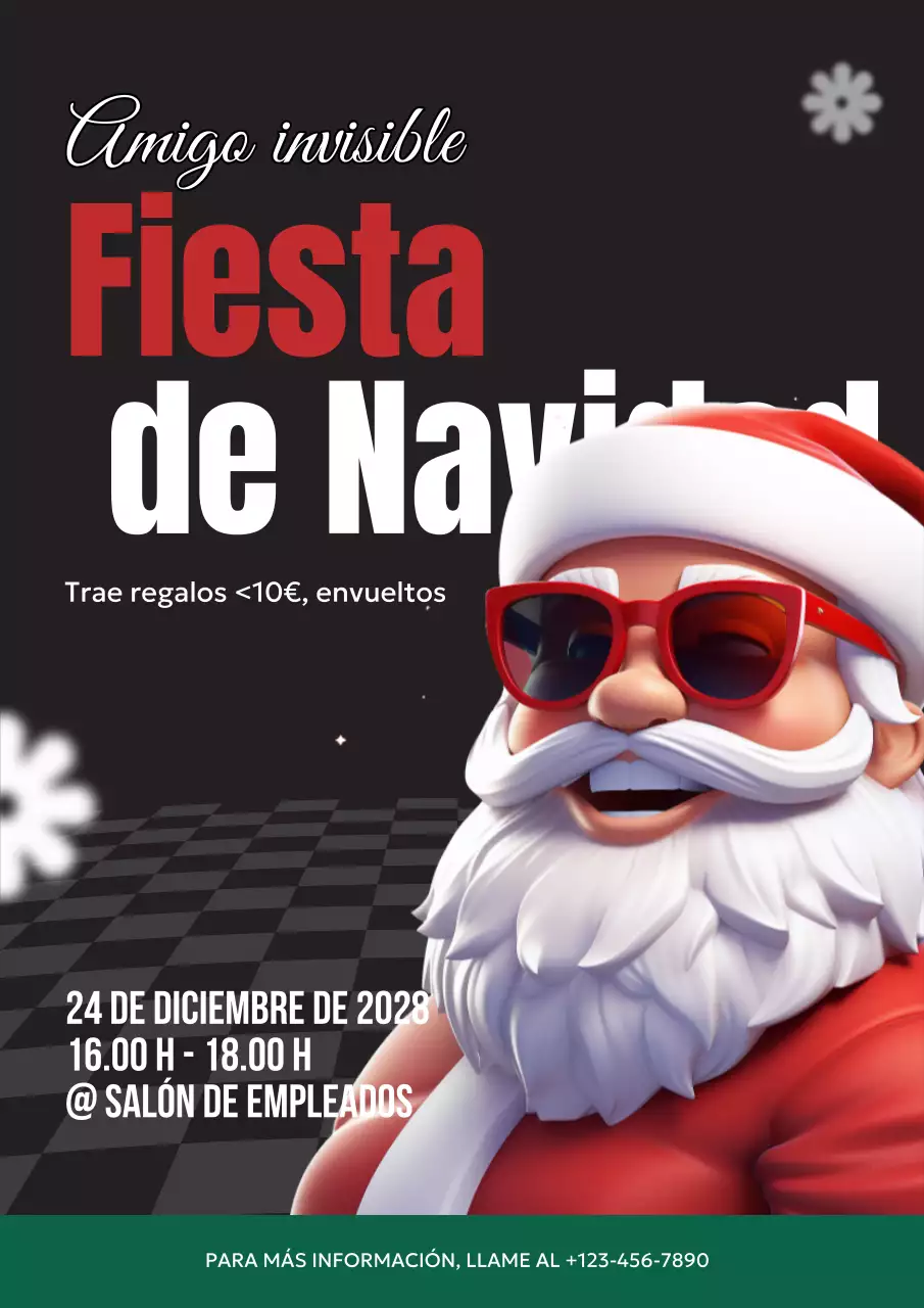 Invitación navideña retro roja