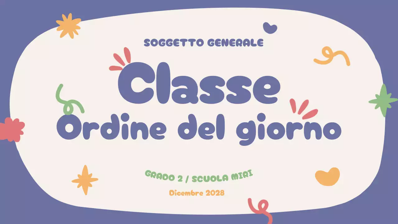Blu Beige Verde Rosso Agenda di classe giocosa