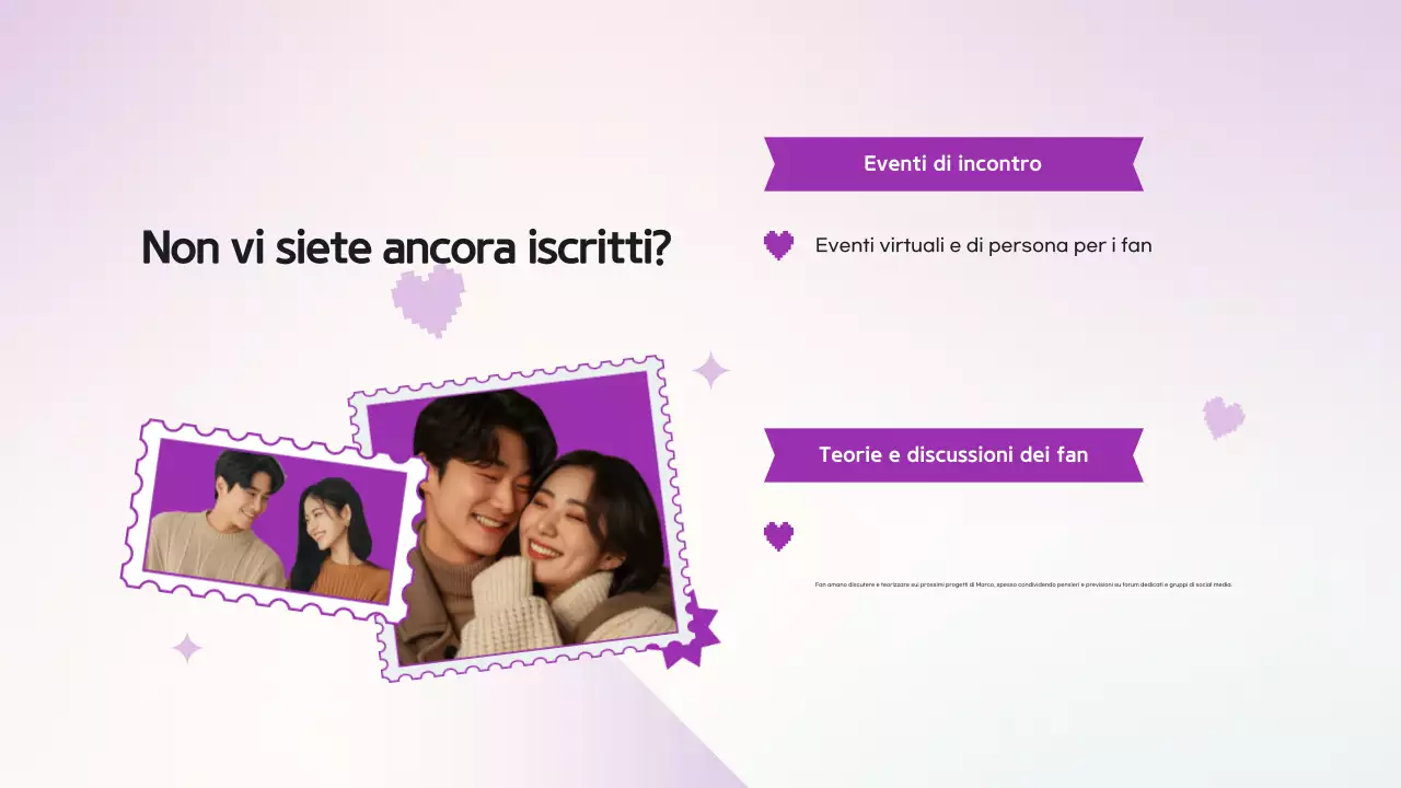 Presentazione del Pitch Deck del dramma K moderno viola