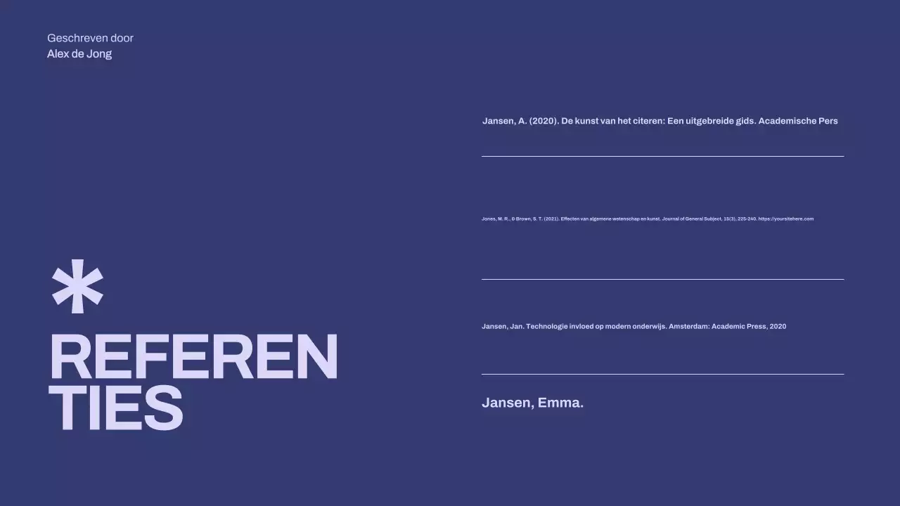 paarse minimalistische scriptiepresentatie