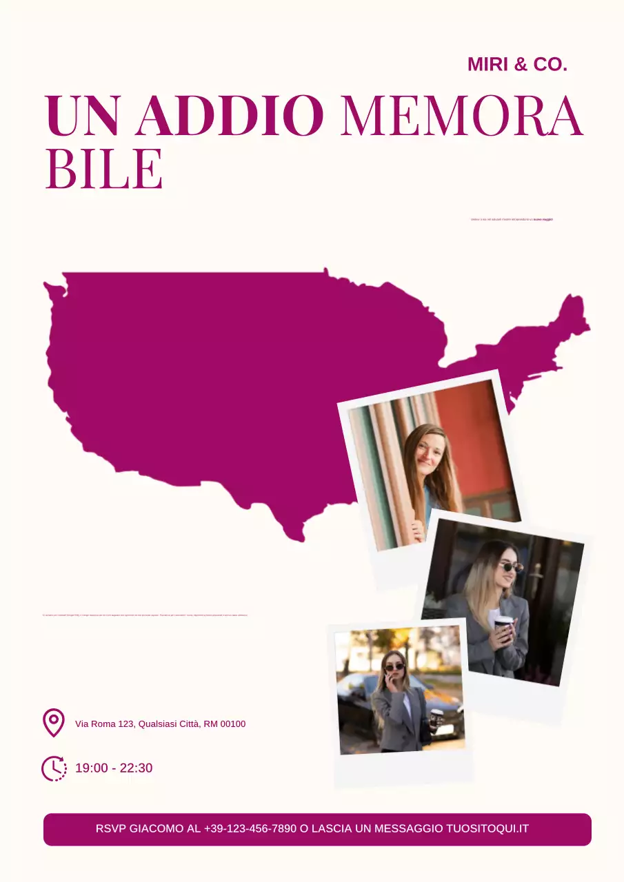 invito di addio moderno blu