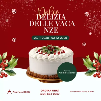 Promozione sui social media della dolcezza delle vacanze rosse