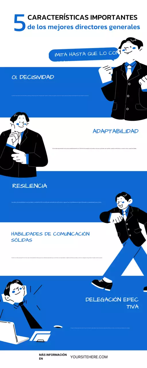 Infografía sobre consejos empresariales Blue CEO