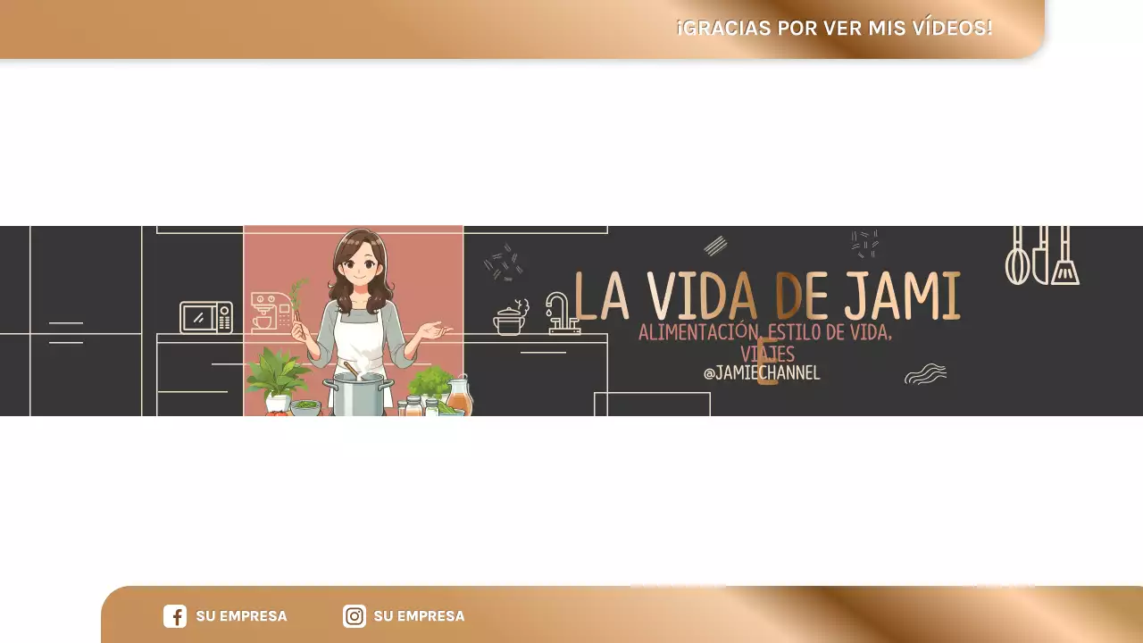 cabecera de canal estilo de vida retro marrón