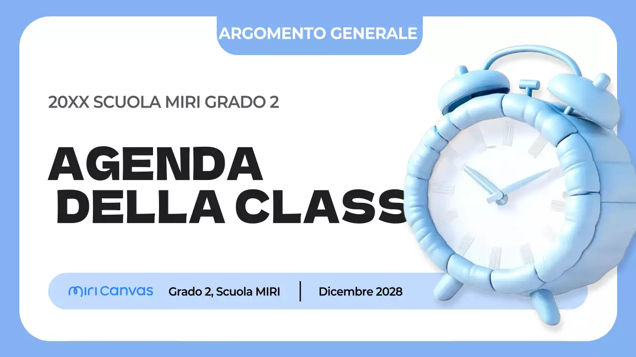 agenda di classe semplice blu