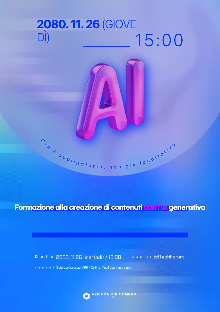 Promuovere seminari di tendenza in blu