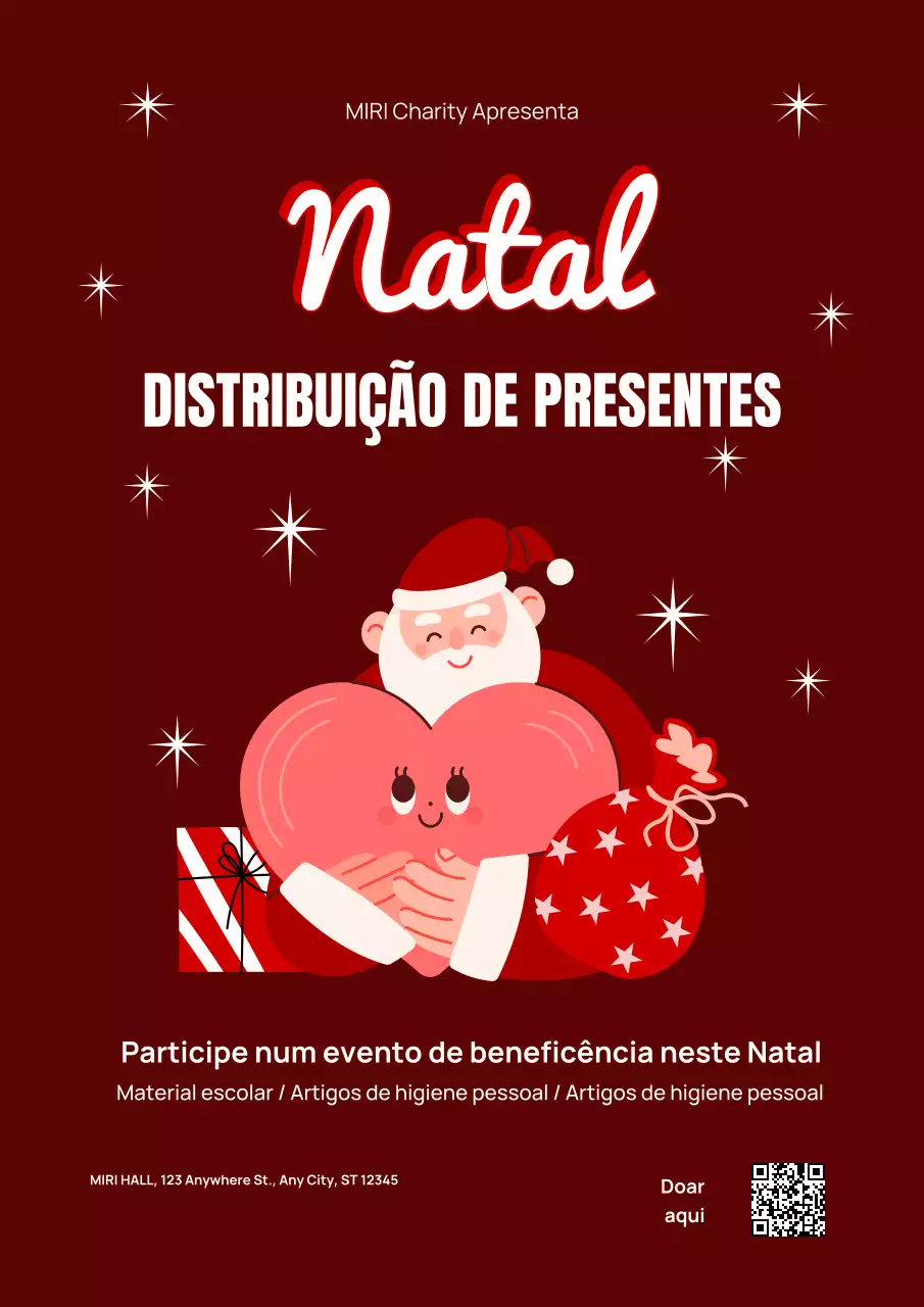 CARTAZ WEB ILUSTRATIVO PARA RECOLHA DE PRESENTES DE NATAL EVENTO DE CARIDADE