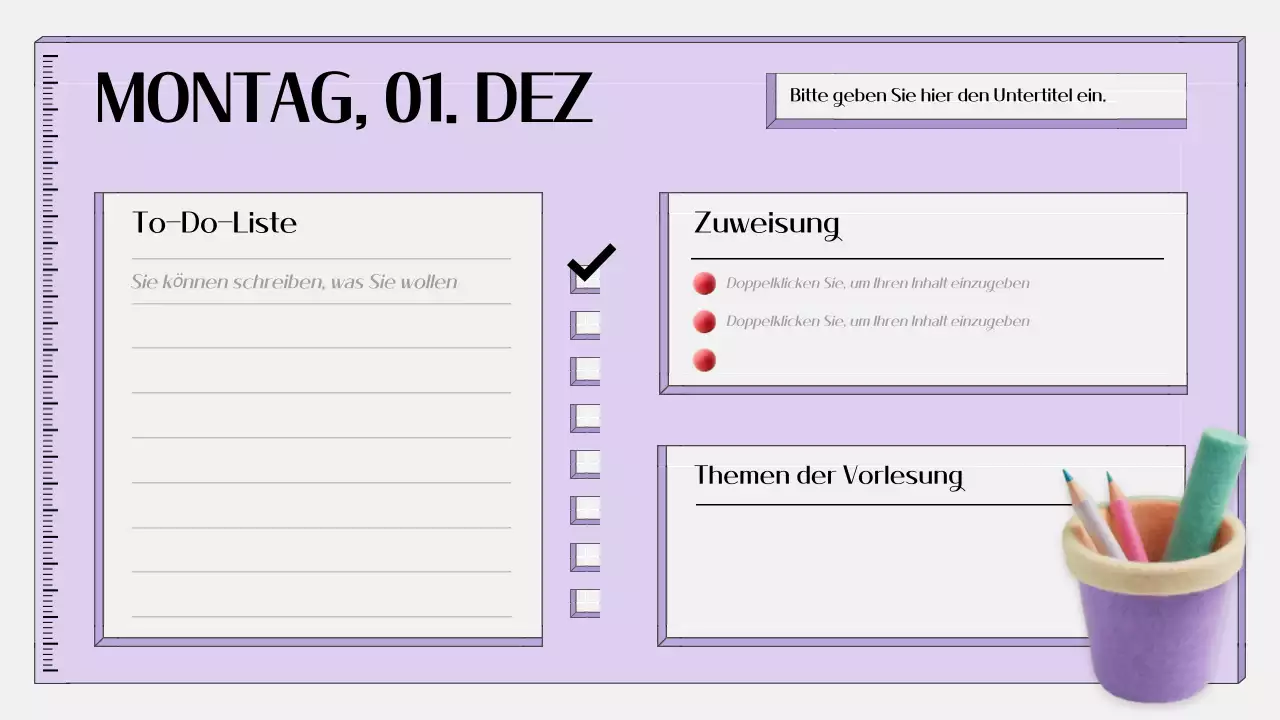 lila einfache Bildungsagenda