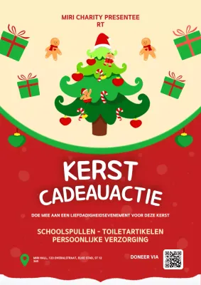 Rode feestelijke kerstcadeau poster