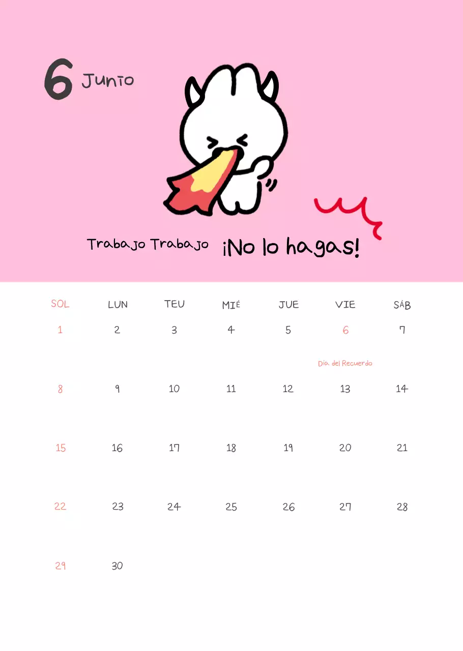 Calendario apretado amarillo Simple Office Worker