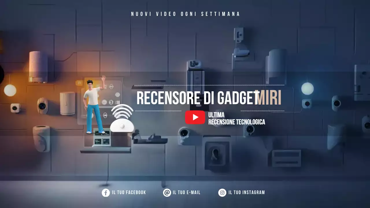 Pubblicità della tecnologia moderna blu