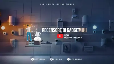 Pubblicità della tecnologia moderna blu
