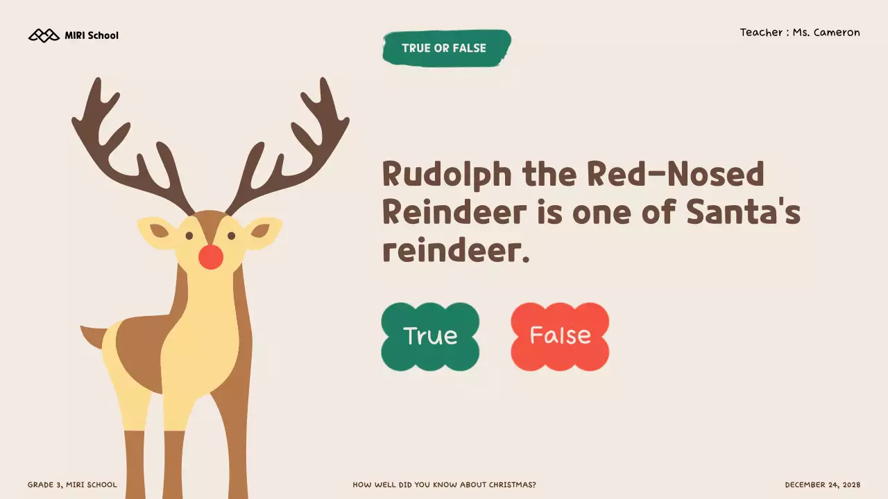 Illustrative Christmas quiz for kids and school students