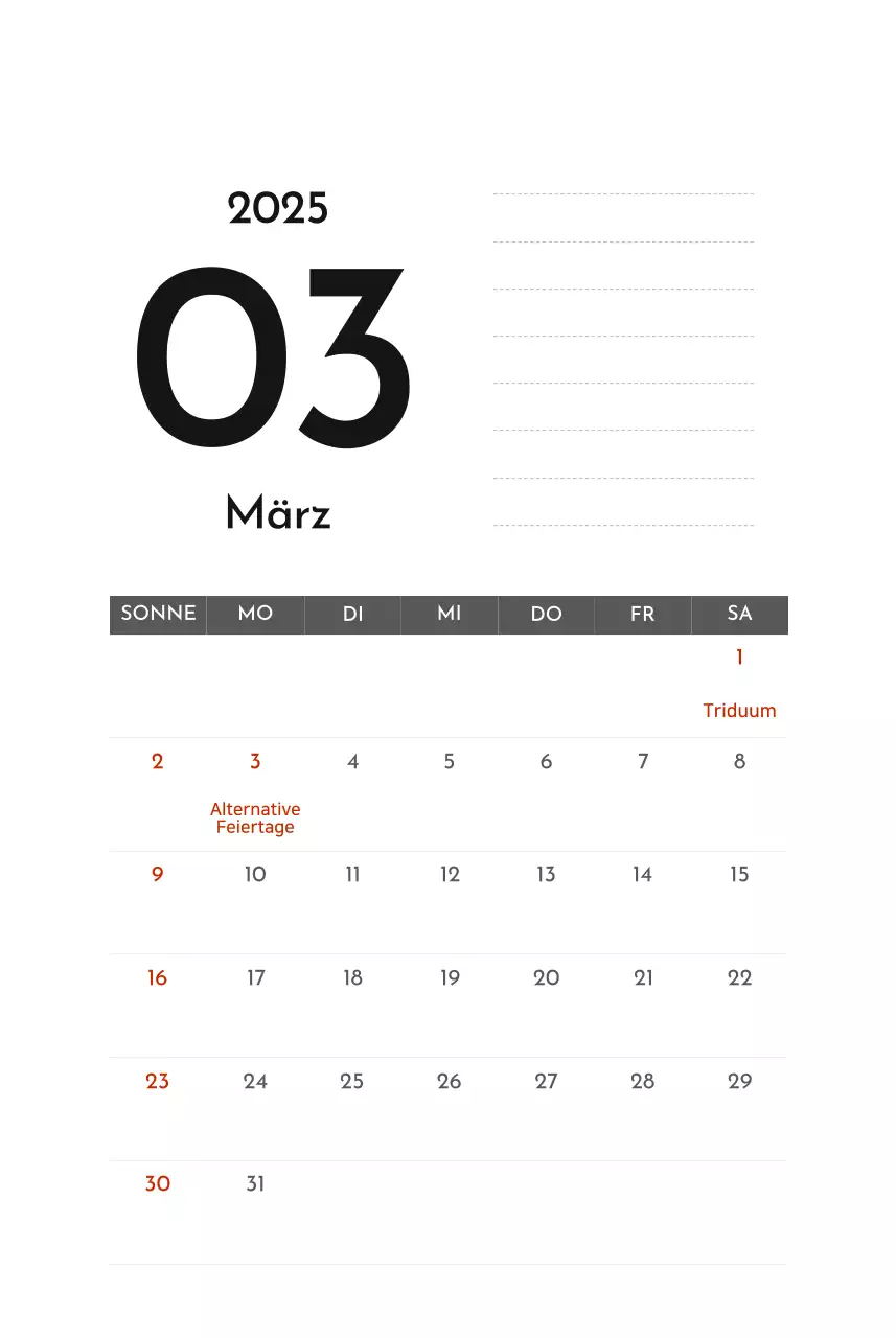 Grauer einfacher Unternehmenskalender