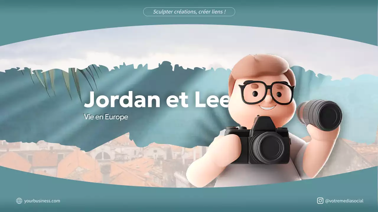 vlog de voyage moderne sarcelle