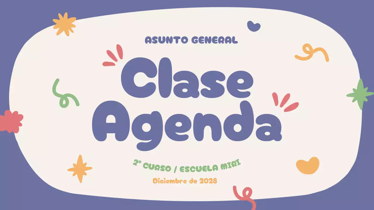 Azul Beige Verde Rojo Agenda lúdica de la clase