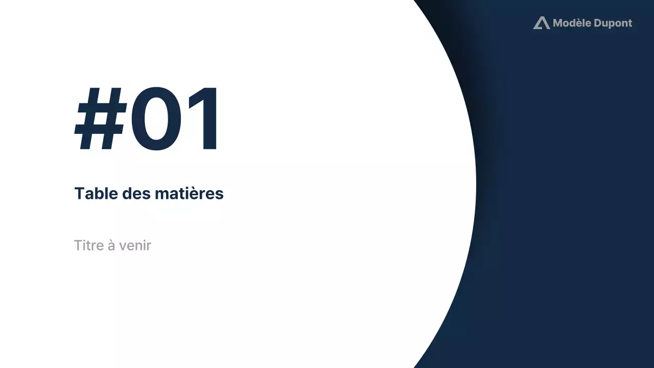 Présentation moderne bleu marine Description