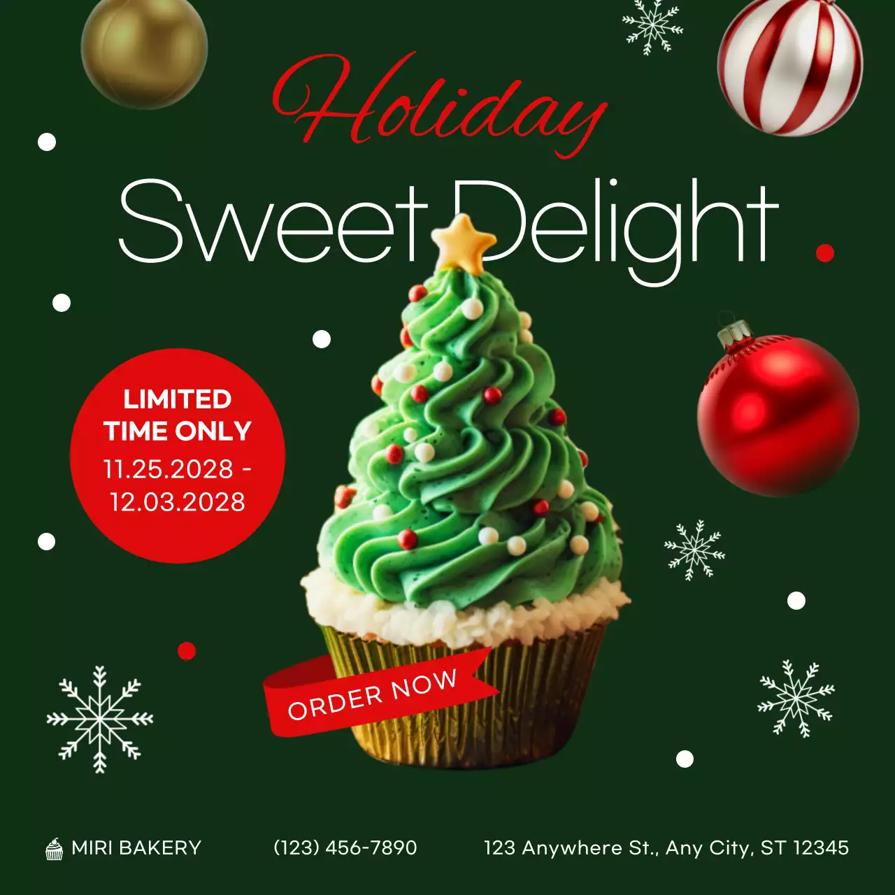 Green Festive Holiday Promotion Social Media Post