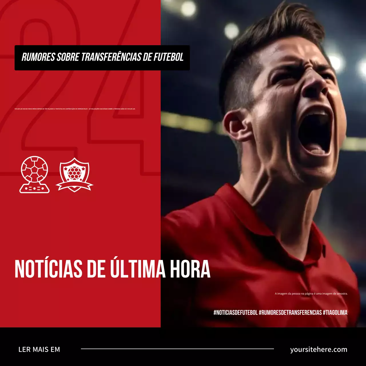 Anúncio do futebol moderno vermelho
