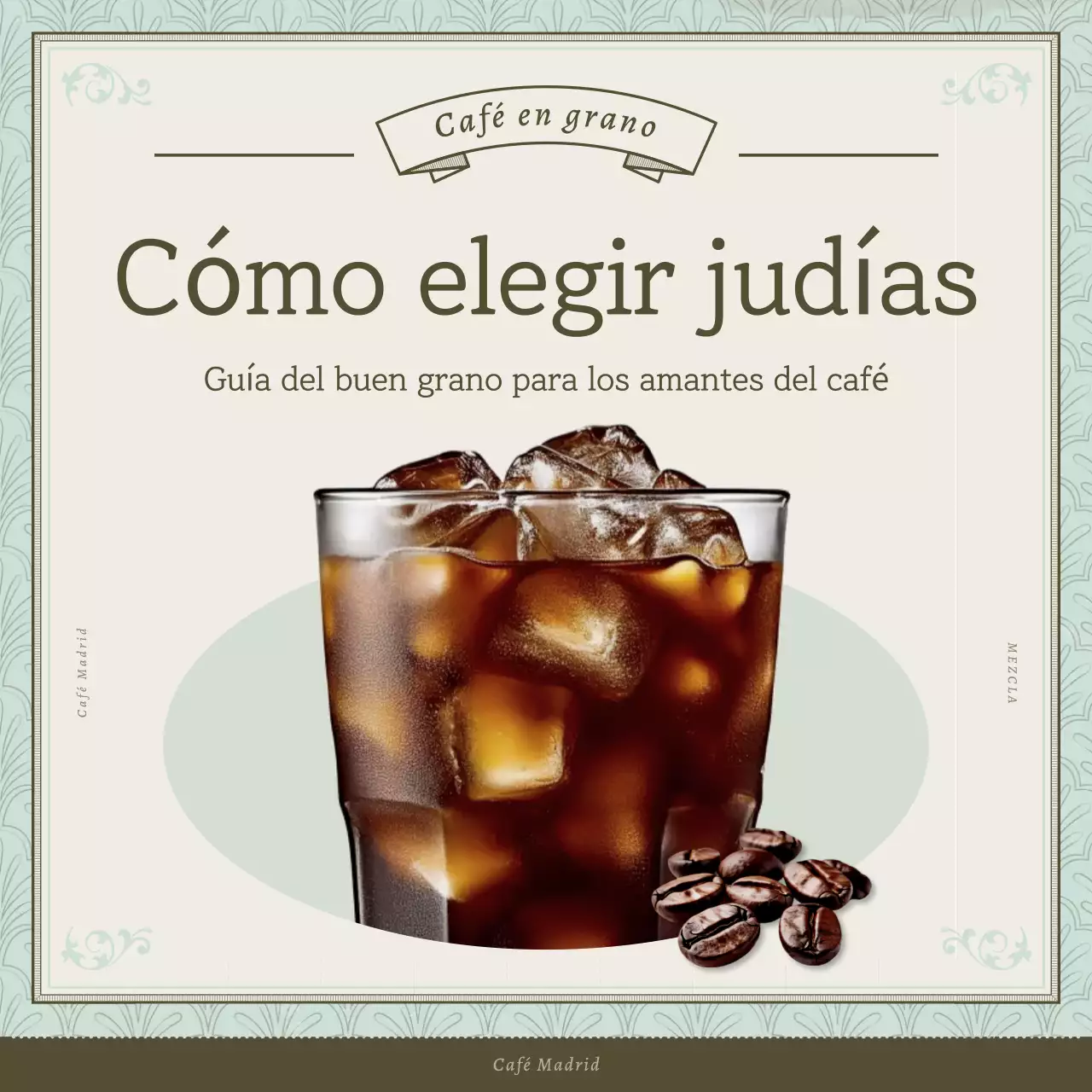 Promover una cafetería vintage en azul claro y marrón