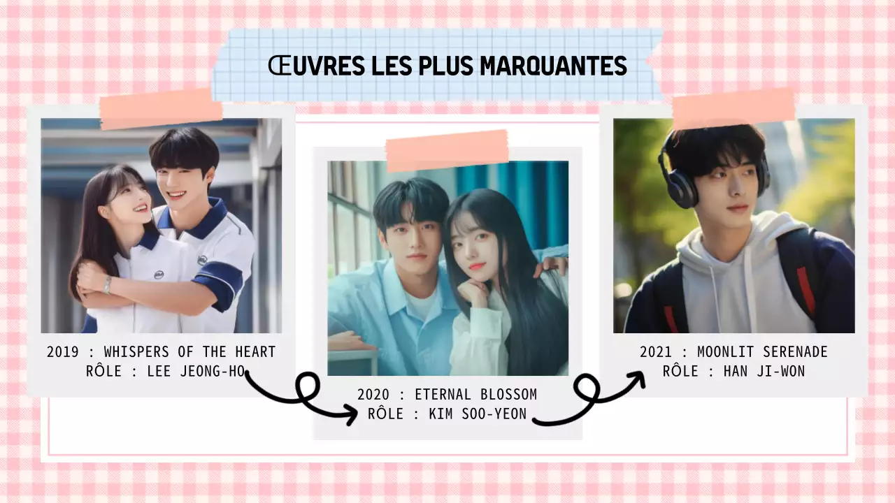 Présentation d'un K-Drama en rose pastel et en bleu