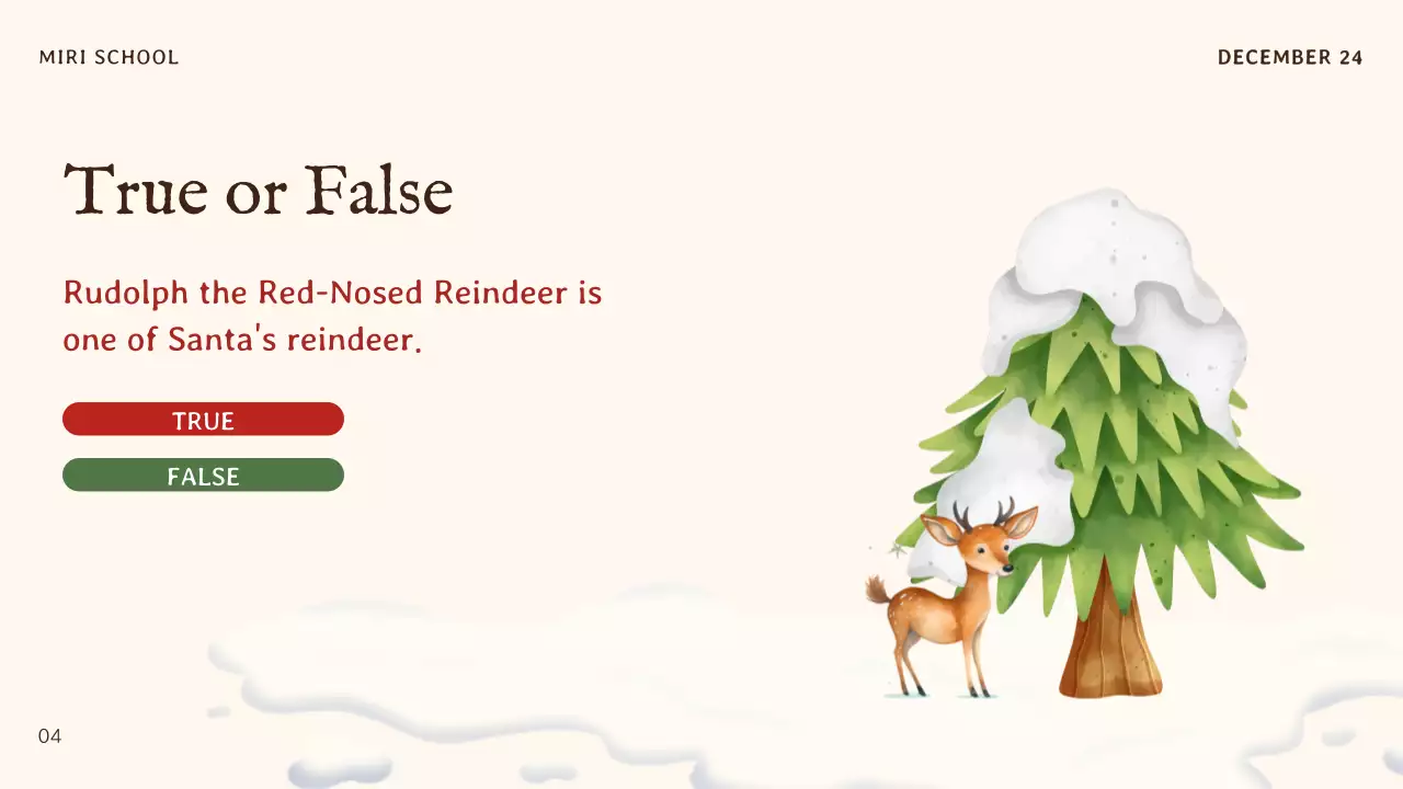 Beige Traditional Christmas Quiz Guide Presentation