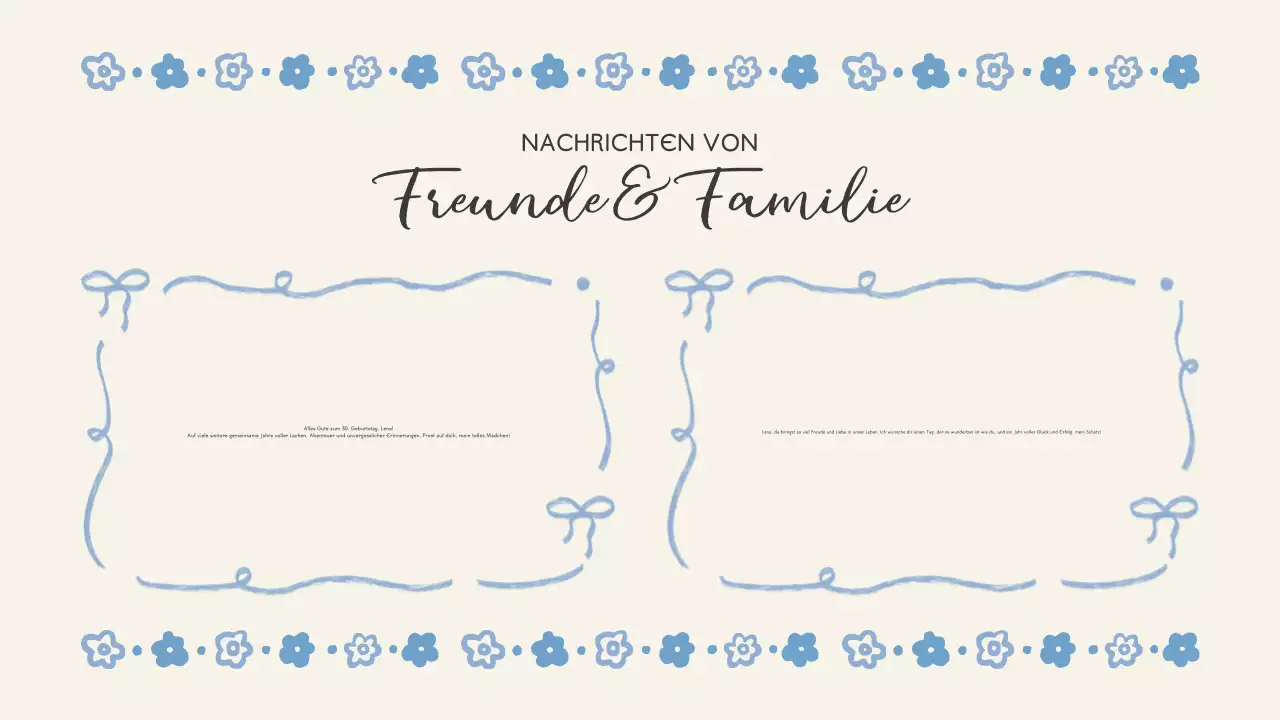 blau geblümt Geburtstag Veranstaltung