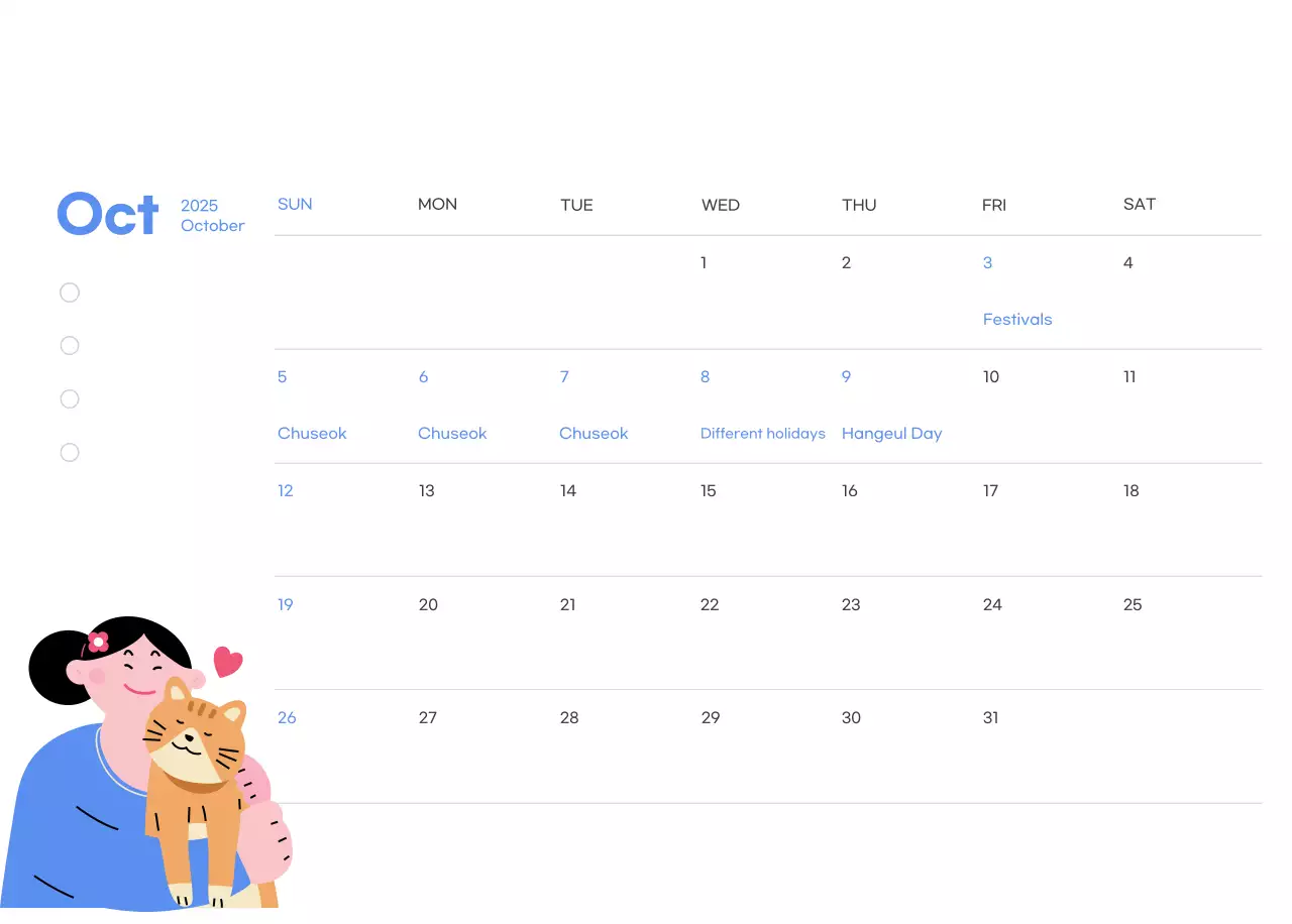 Kalender motivasi dengan ilustrasi energik dan kutipan positif dengan latar belakang biru muda