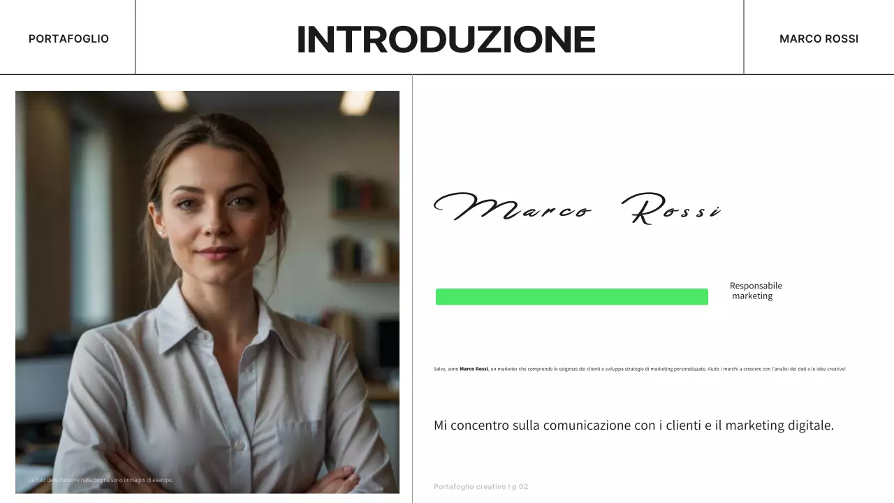 portafoglio di marketing moderno e verde