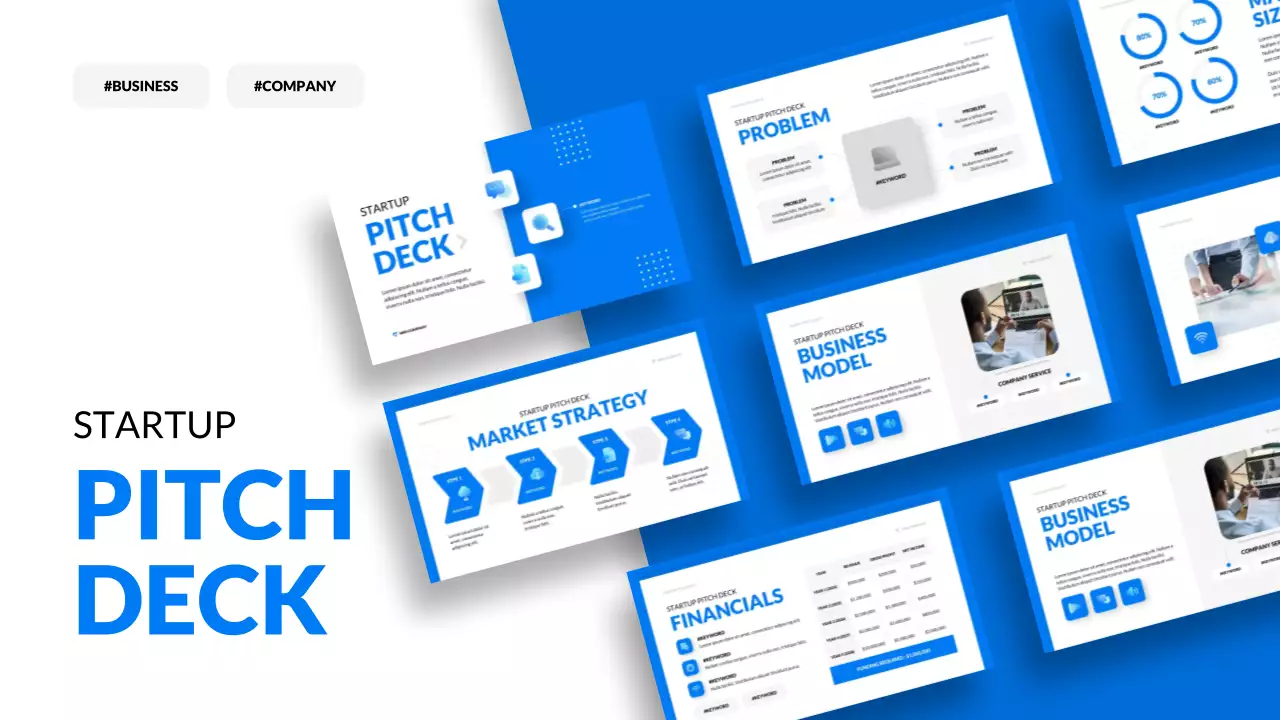 블루 모던 스타트업 피치 프로모션 프리젠테이션