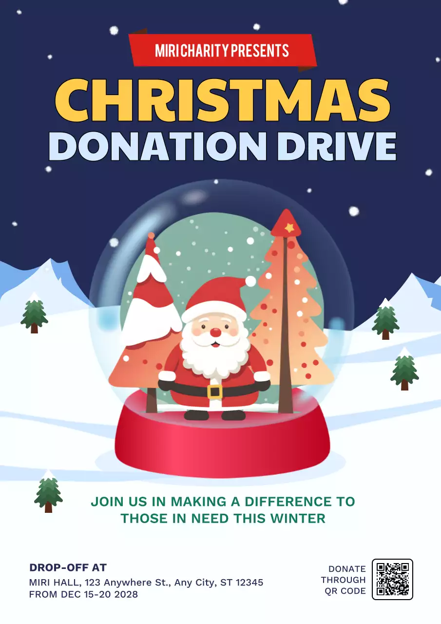 Navy Traditional Christmas Event Poster