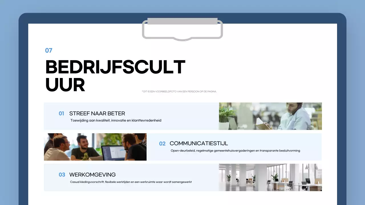 blauw modern inwerkgids