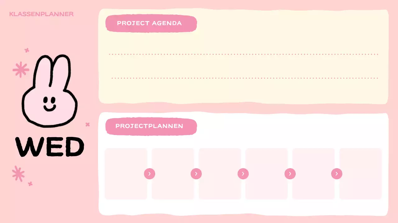 roze schattige klassenplanner
