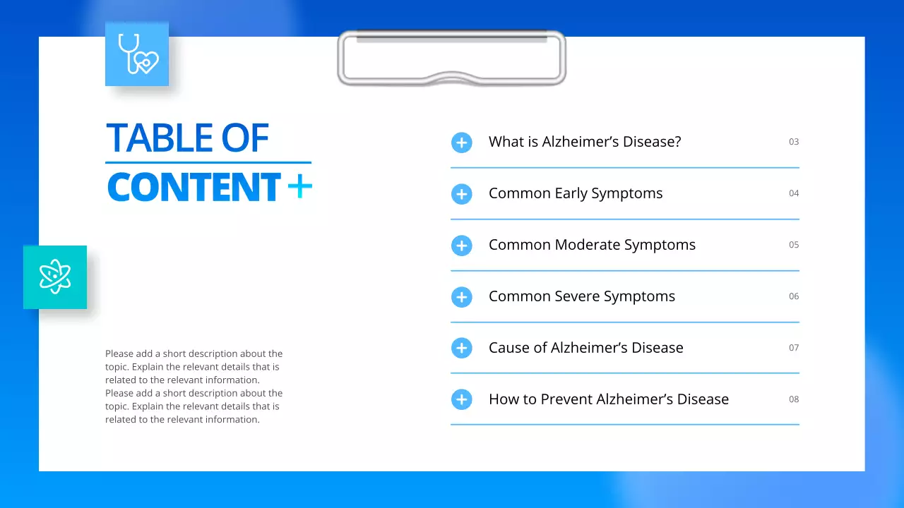 Blue Modern Alzheimer's Guide Presentation