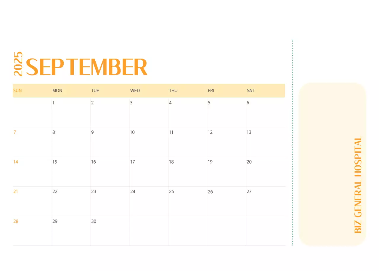 Kalender rumah sakit dalam bingkai foto hijau