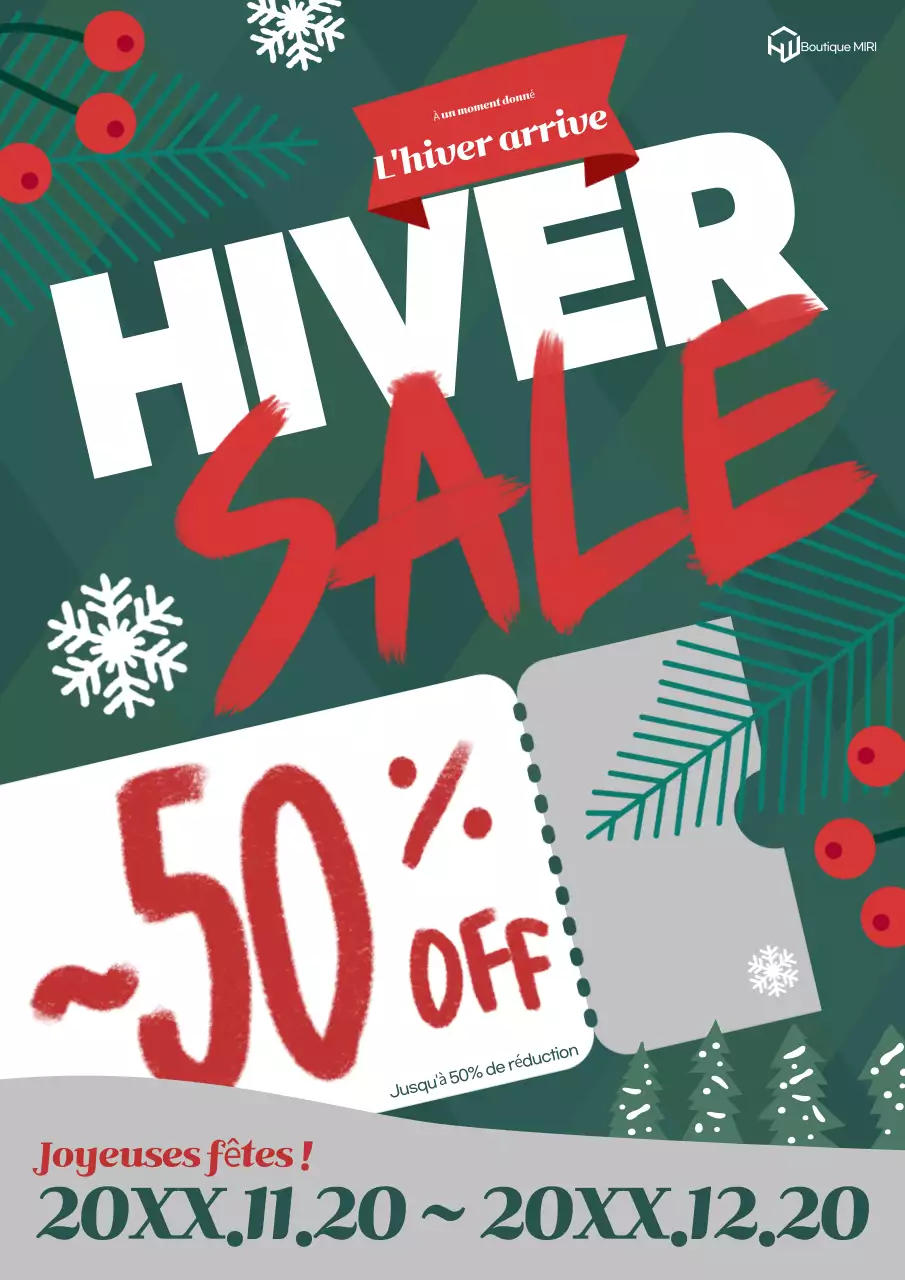 Vente d'hiver Green Retro